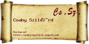 Csaby Szilárd névjegykártya