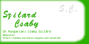szilard csaby business card
