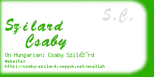 szilard csaby business card